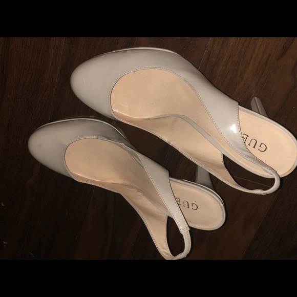 Guess Round Beige Sling Back Heels - Picture 2 of 4